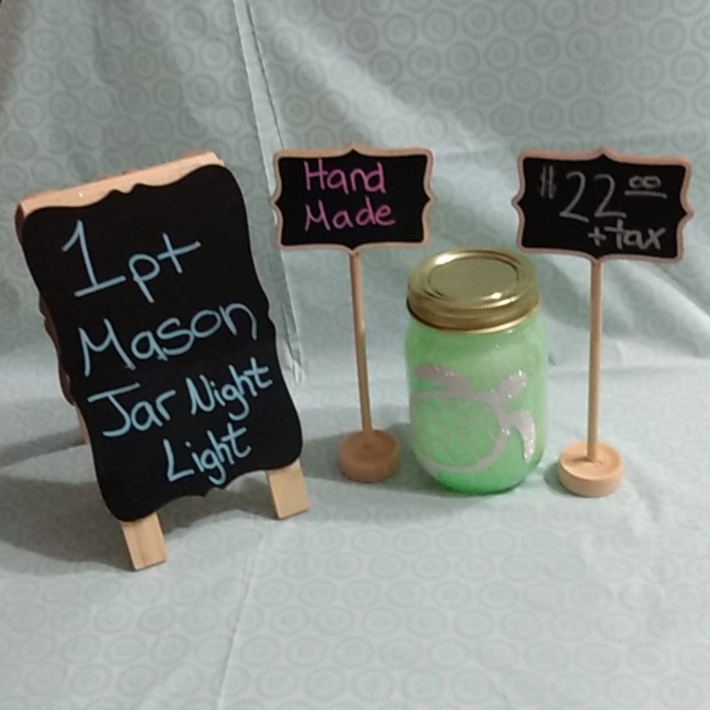 1 pint Mason Jar Night Light with lights